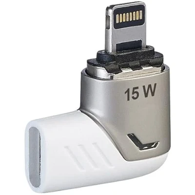 Abbildung von Callstel iPhone Adapter: Lightning kompatibler 90 USB C Schnell Ladeadapter, magnetisch, 15 W (Handy Zubehör, Stecker, Apple Ladekabel)