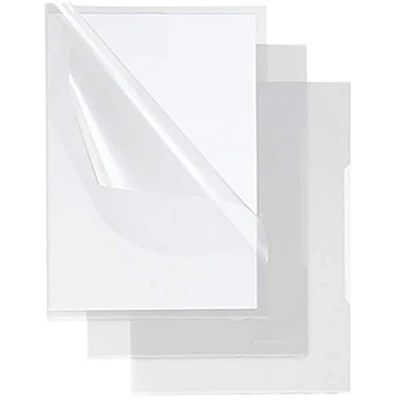 Abbildung von k.A. Sichthüllen A4 150my oben und rechts offen transparent VE=10 Stüc