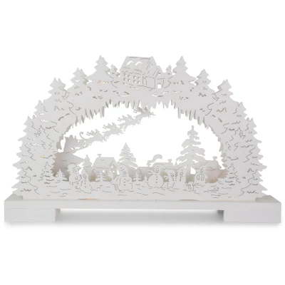 Abbildung von RIFFELMACHER &amp; WEINBERGER Schwibbogen Schneemänner in verschneiter Landschaft, Weihnachtsdeko