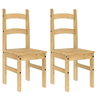 Abbildung von vidaXL Essstühle 2 STK., Holzstuhl Stuhl für Esszimmer Küche, Esszimmerstuhl Küchenstuhl Hochlehner, Restaurantstuhl Hotelstuhl, Massivholz Kiefer