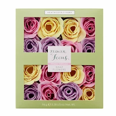 Abbildung von Heathcote &amp; Ivory Flower of Focus Seifenblumen Fügen Sie Luxus in ein entspannendes Badebad hinzu angereichert mit ätherischen Ölen tierversuchsfrei und vegan 96 g