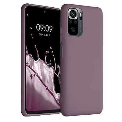 Abbildung von kwmobile Hülle kompatibel mit Xiaomi Redmi Note 10 / 10S weiches TPU Silikon Case Cover geeignet für kabelloses Laden Grape