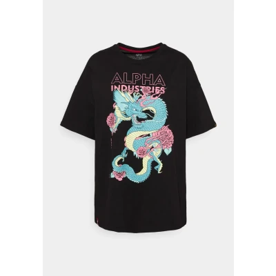 Abbildung von Alpha Industries NEW Tshirt print, Damen, Größe: Medium, Black