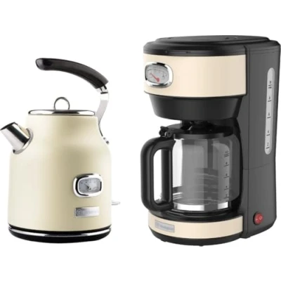 Abbildung von Black Friday: Westinghouse Retro Wasserkocher + Kaffeemaschine Kaffeefilter Weiß