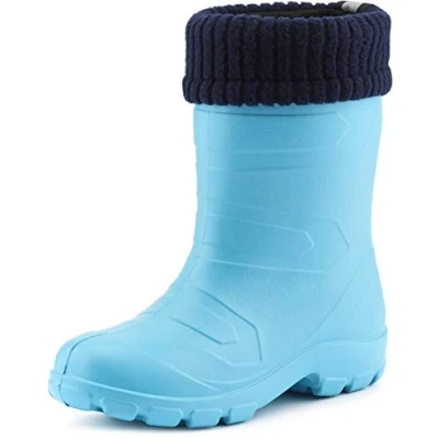Abbildung von Ladeheid Kinder Mädchen Jungen federleichte Eva Thermo Gummistiefel gefüttert LA845KIDS (Türkis306c/Navy, 31 EU)