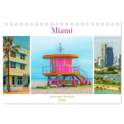 Abbildung von Miami pulsierende Metropole (Tischkalender 2025 DIN A5 quer), CALVENDO Monatskalender