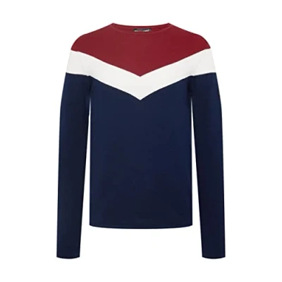 Abbildung von Key Largo RÜDIGER Round Strickpullover, Herren, Größe: Large, Bordeaux navy