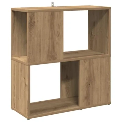 Abbildung von vidaXL Bücherregal, Standregal mit 2 Böden, Raumteiler Dekoregal für Wohnzimmer, Regal Bücherschrank Büroregal, Artisan Eiche Holzwerkstoff