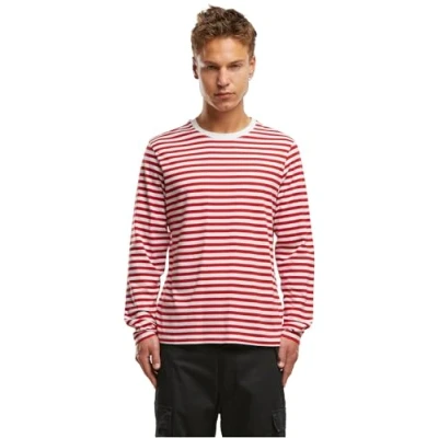 Abbildung von Brandit Stripe Langarmshirt, Herren, Größe: Large, Red white