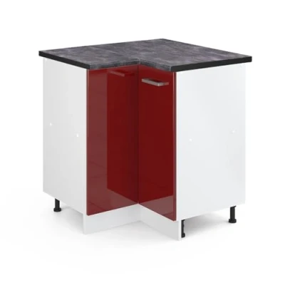 Abbildung von Vicco Eckschrank R Line, Bordeaux Hochglanz/Weiß, 75.6 cm, AP Anthrazit