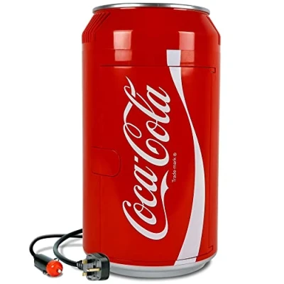 Abbildung von Coca Cola Mini Kühlschrank für Schlafzimmer, 5.4L, 8 Dosen Kleiner Lebensmittel, Getränke, Kinder, Zuhause, Auto &amp; Reisen, 12V Tragbarer Kühl und Wärmeschrank, Rot