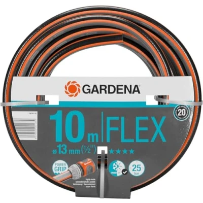 Abbildung von Gardena Comfort FLEX Schlauch 13 mm (1/2 Zoll), 10 m: Formstabiler, flexibler Gartenschlauch mit Power Grip Profil, aus hochwertigem Spiralgewebe, 25 bar Berstdruck, ohne Systemteile (18030 20)
