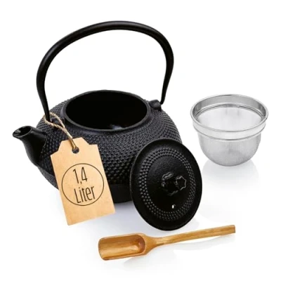 Abbildung von Lumaland Teekanne Geschirr Set Asia Hobnail Design 3 tlg. Gusseisen