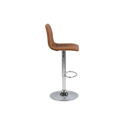 Abbildung von ACTONA GROUP Barhocker &quot;Emu&quot;, Barstuhl, PU Lederoptik, Braun, Trompetenfuß, Sitzhöhe: 61 82 cm