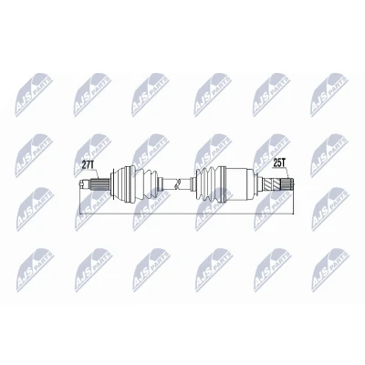 Abbildung von NTY NPW SB 010 Antriebswelle Vorderachse, Vorderachse links, rechts Automatikgetriebe, Schaltgetriebe SUBARU: Legacy 4 Kombi, Outback III