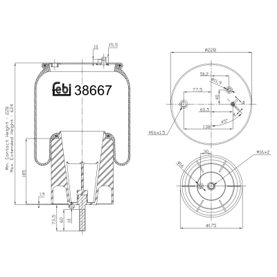 Abbildung von FEBI BILSTEIN 38667 Federbalg, Luftfederung SCANIA: P,G,R,T series