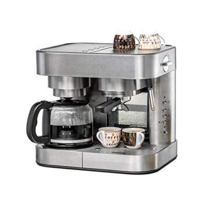 Abbildung von Rommelsbacher EKS 3010, Kombi Kaffeemaschine, 1,5 l, Kaffeepad, Gemahlener Kaffee, 2225 W, Edelstahl