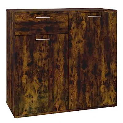 Abbildung von vidaXL Sideboard Kommode Anrichte Schrank Beistellschrank Mehrzweckschrank Standschrank Flurschrank Räuchereiche 80x36x75cm Holzwerkstoff