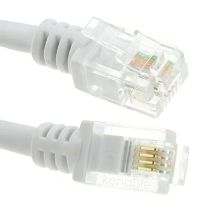 Abbildung von ADSL 2 + Hoch Geschwindigkeit Breitband Modem Kabel RJ11 Zum m Weiß [2 Meter/2m]