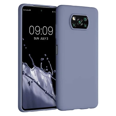 Abbildung von kwmobile Hülle kompatibel mit Xiaomi Poco X3 NFC/Poco Pro weiches TPU Silikon Case Cover geeignet für kabelloses Laden Lavendelgrau matt