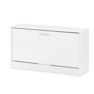 Abbildung von FINEBUY Schuhbank SuVa11682_1 (mit Sitzfläche Weiß, Schuhkipper Holz 80x47x24 cm), Kleine Flurbank Geschlossen, Sitzbank Schmal Flur