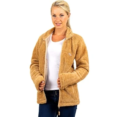 Abbildung von Reichstadt Fleecejacke Kuschelige Flauschige Jacke 22RSW002 Camel 4XL mit Stehkragen und langen Ärmeln