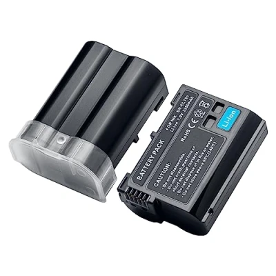 Abbildung von EN EL15/EL15a/15b Wiederaufladbarer Akku 2550mAh (2 Stück) kompatibel mit Nikon D7000, D7100, D7200, D7500, D500, D600, D600E, D610, D750, D780, D800, D800E, D8110, D81