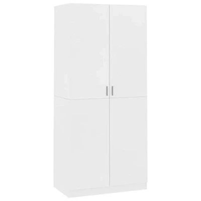 Abbildung von vidaXL Kleiderschrank mit 2 Türen Garderobenschrank Garderobe Schrank Schlafzimmerschrank Dielenschrank Weiß 90x52x200cm Holzwerkstoff