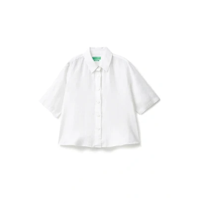Abbildung von United Colors of Benetton IN PURE Hemdbluse, Damen, Größe: Large, White