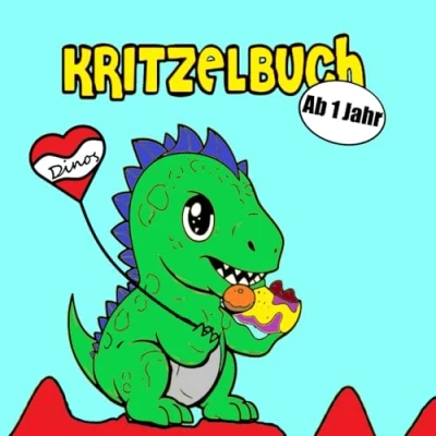 Abbildung von Kritzelbuch mit 40 süßen Vorlagen von Dinos für Kinder ab 1 Jahr: Malbuch zum Kritzeln und Ausmalen (Kritzelbuch Jahr Motiven Kinder)
