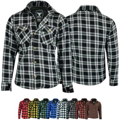 Abbildung von BULLDT Herren Motorradhemd Lumberjack Holzfäller Hemd, 62/5XL, Schwarz