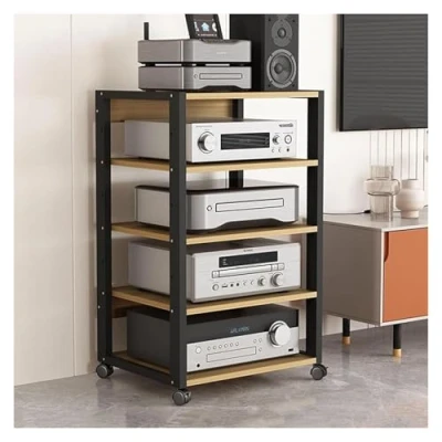 Abbildung von CHENYUOZ Medienständer, HiFi Rack, Regal, Audio 35 stufiger /Video Komponentenschrank for Kabelboxen, DVD Player, Streaming Geräte, Heimkino Receiver(5tier)