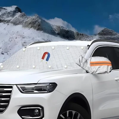 Abbildung von 182x112 cm Frontscheibenabdeckung für Winter,Frontscheibenabdeckung,Abdeckung Windschutzscheibe Frost, Auto Magnet, Gegen Schnee, EIS, Staub, Sonne