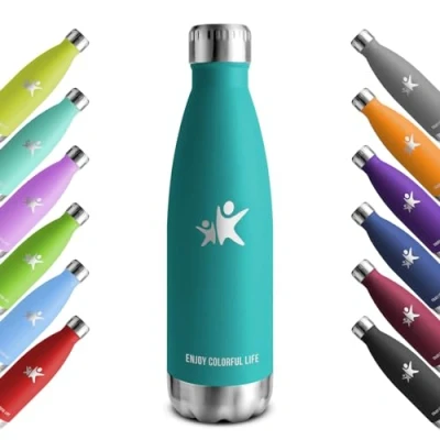 Abbildung von KollyKolla Trinkflasche Edelstahl 750ml, Vakuum Thermosflasche, Wasserflasche Auslaufsicher, BPA Frei Thermoskanne Kohlensäure Geeignet, für Sport, Schule, Uni, Yoga, Fahrrad, Camping, Sprudel