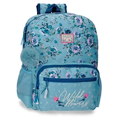 Abbildung von Movom Wild Flowers Blau Schulrucksack 31x42x13 cm Polyester 16.93L