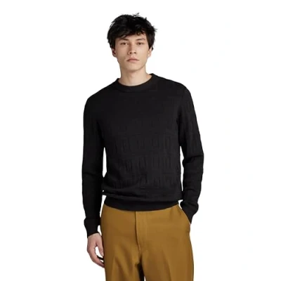 Abbildung von G Star Table Structure Strickpullover, Herren, Größe: Large, Dk black