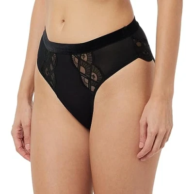 Abbildung von KARL LAGERFELD Damen Bestickter Fan Hi Rise Slip Schwarz L
