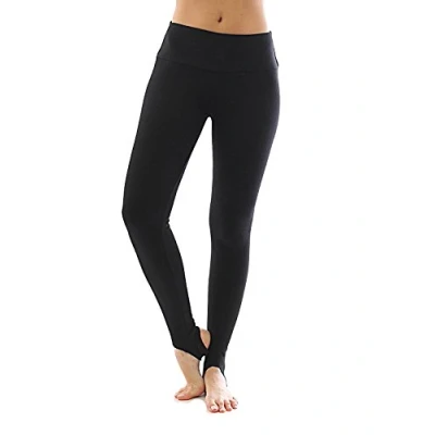 Abbildung von YESET Leggings Thermo Fleece hoher Bund mit Steg Baumwolle Leggins schwarz L