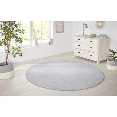 Abbildung von HANSE Home Teppich &quot;Shashi&quot;, rund, Kurzflor, Unifarben, Teppich, Weich, Esszimmer, Kinderzimmer, Flur