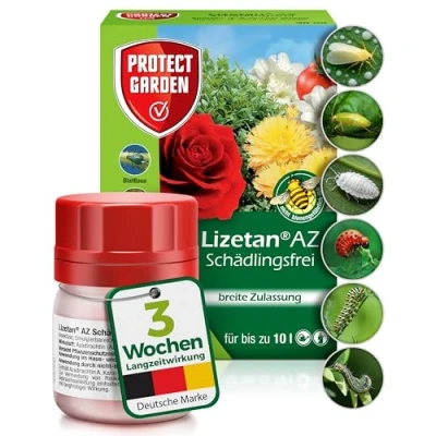 Abbildung von PROTECT GARDEN Lizetan AZ Schädlingsfrei, gegen Schädlinge an Zierpflanzen, Rosen, Gemüse und Obst, 30 ml Konzentrat