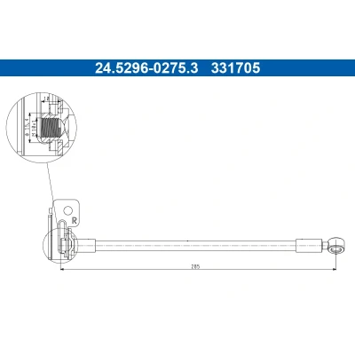 Abbildung von ATE 24.5296 0275.3 Bremsschläuche 285 M10x1 HYUNDAI: i30 II Kombi, Schrägheck, KIA: cee‘d Sportswagon