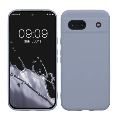 Abbildung von kwmobile Handyhülle kompatibel mit Google Pixel 8a Hülle Handy Case aus weichem Silikon in Lavendelgrau matt