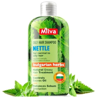 Abbildung von Milva Brennnessel Shampoo für Fettiges Haar 200 ml Natürliches Haarreinigungs ölreduzierendes &amp; Schuppen Bekämpfungs Mittel Volumen