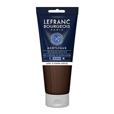 Abbildung von Lefranc Bourgeois 300354 Fine Acrylfarbe Umbra Gebrannt, 200ml Tube, cremige auf Wasserbasis, schnell trocknend, lichtecht, wasserfest