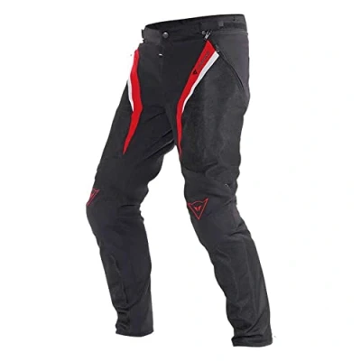 Abbildung von Dainese Unisex P. Drake Super Air Motorrad Textilhose Pant, Schwarz/Rot/Weiß, 56 EU