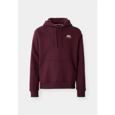Abbildung von Alpha Industries Hoodie Small LOGO Kapuzenpullover, Größe: XXL, Dark cherry