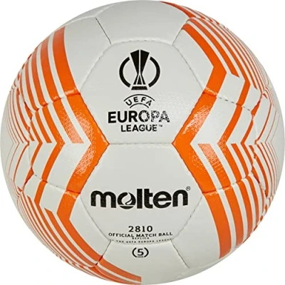 Abbildung von Molten FU2810 Fußball, empfohlener UEFA Europa League Ball, Saison 2022/23, strukturiertes PU Leder, Größe 5, Orange