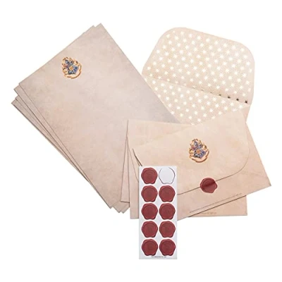 Abbildung von Grupo Erik Briefpapier Set Harry Potter mit Hogwarts Logo 20 Blatt A5 Notizpapier, 10 Briefumschläge, Wachssiegel Aufkleber