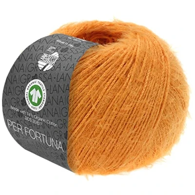 Abbildung von LANA GROSSA Per Fortuna GOTS 0011 orange Häkelwolle, 190 m