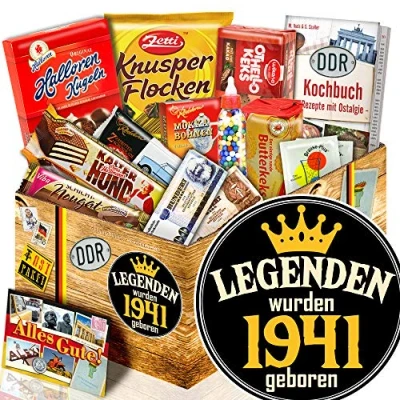 Abbildung von Legenden 1941 Nostalgiebox DDR Süßigkeiten Geburtstagsgeschenk Partner
